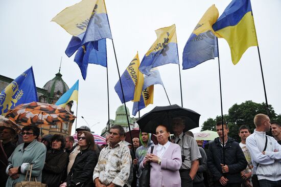 Protests against increased utilities tariffs in Lvov