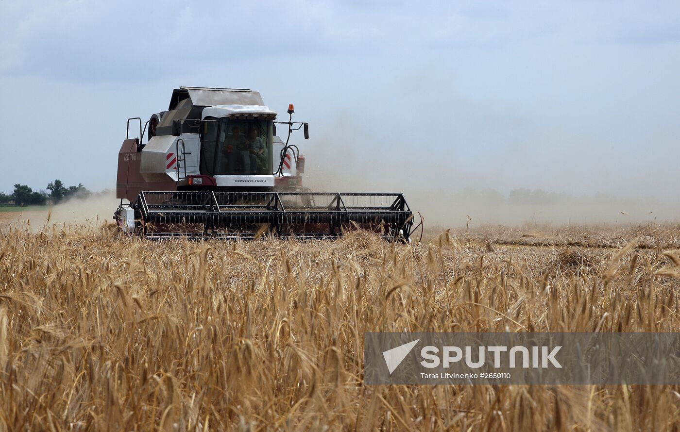 Harvesting crops in Crimea