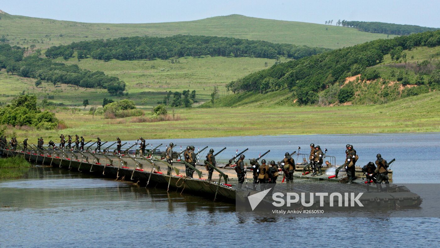Exercise involving combat engineer units of the 5th Army of the Far Eastern Military District