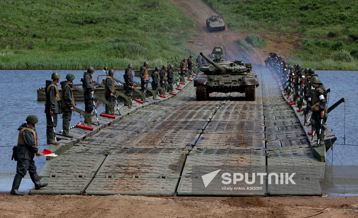 Exercise involving combat engineer units of the 5th Army of the Far Eastern Military District
