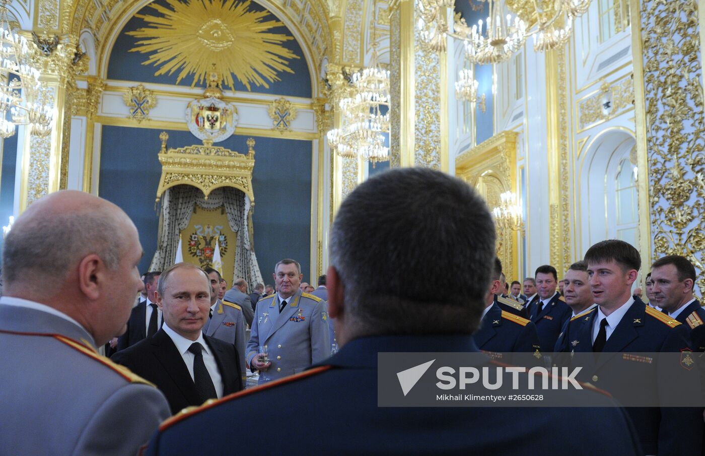 Russian President Vladimir Putin hosts reception in honor of military academy graduates