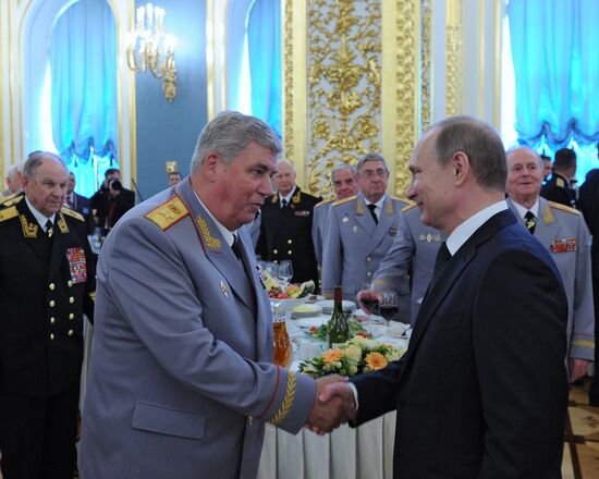 Russian President Vladimir Putin hosts reception in honor of military academy graduates