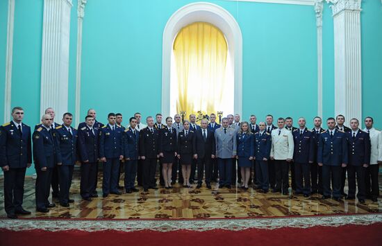 Russian President Vladimir Putin hosts reception in honor of military academy graduates