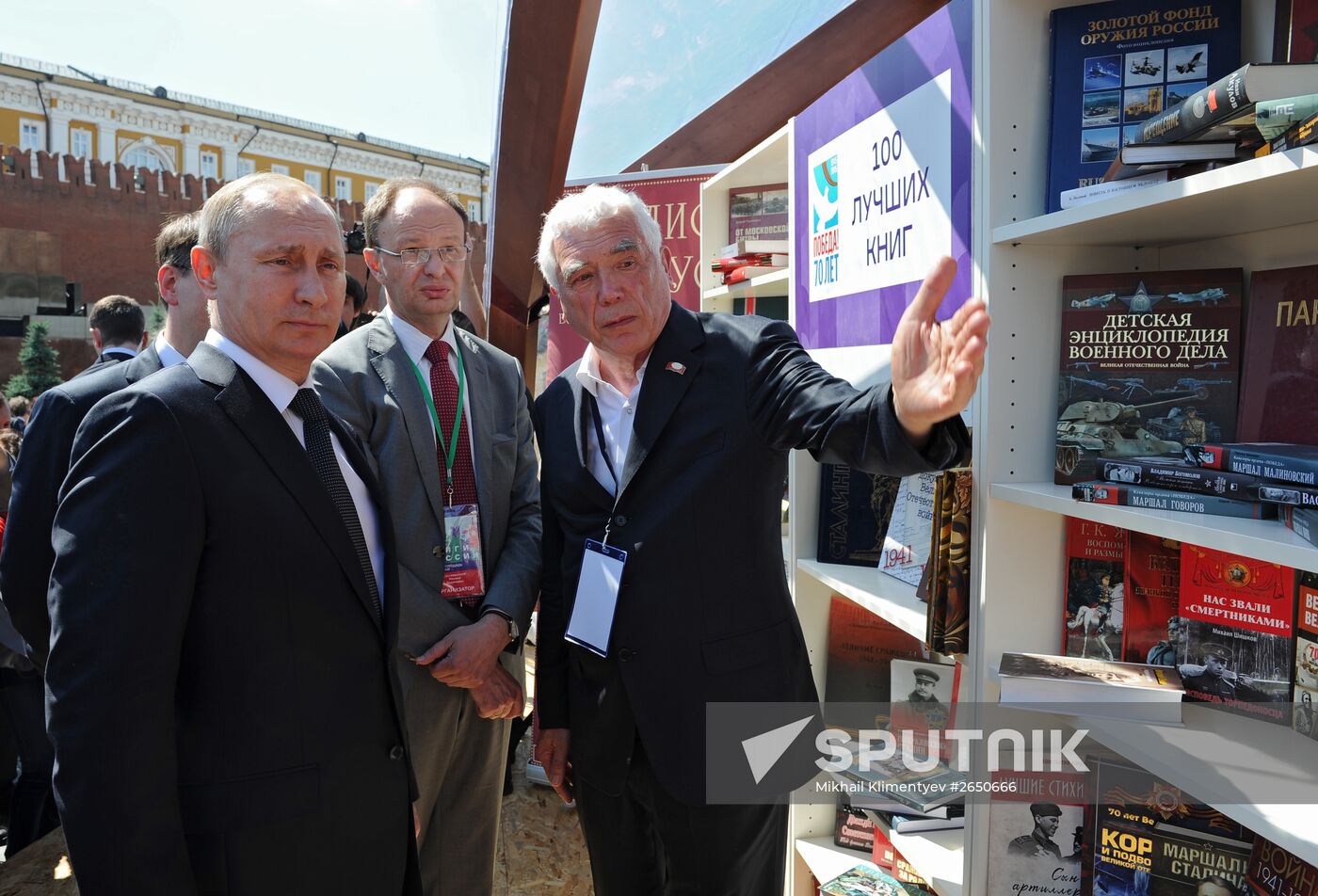 President Vladimir Putin attends Books of Russia Festival on Moscow's Red Square
