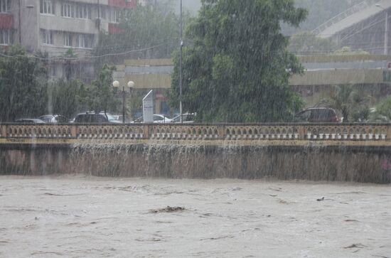 Downpour causes flash flood in Sochi