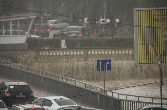 Downpour causes flash flood in Sochi