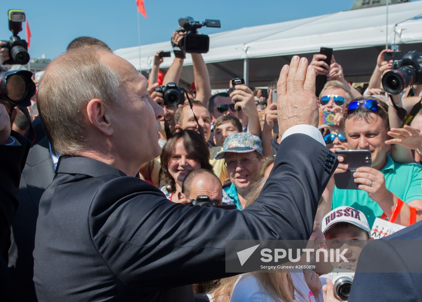 president Vladimir Putin attends Books of Russia Festival on Moscow's Red Square