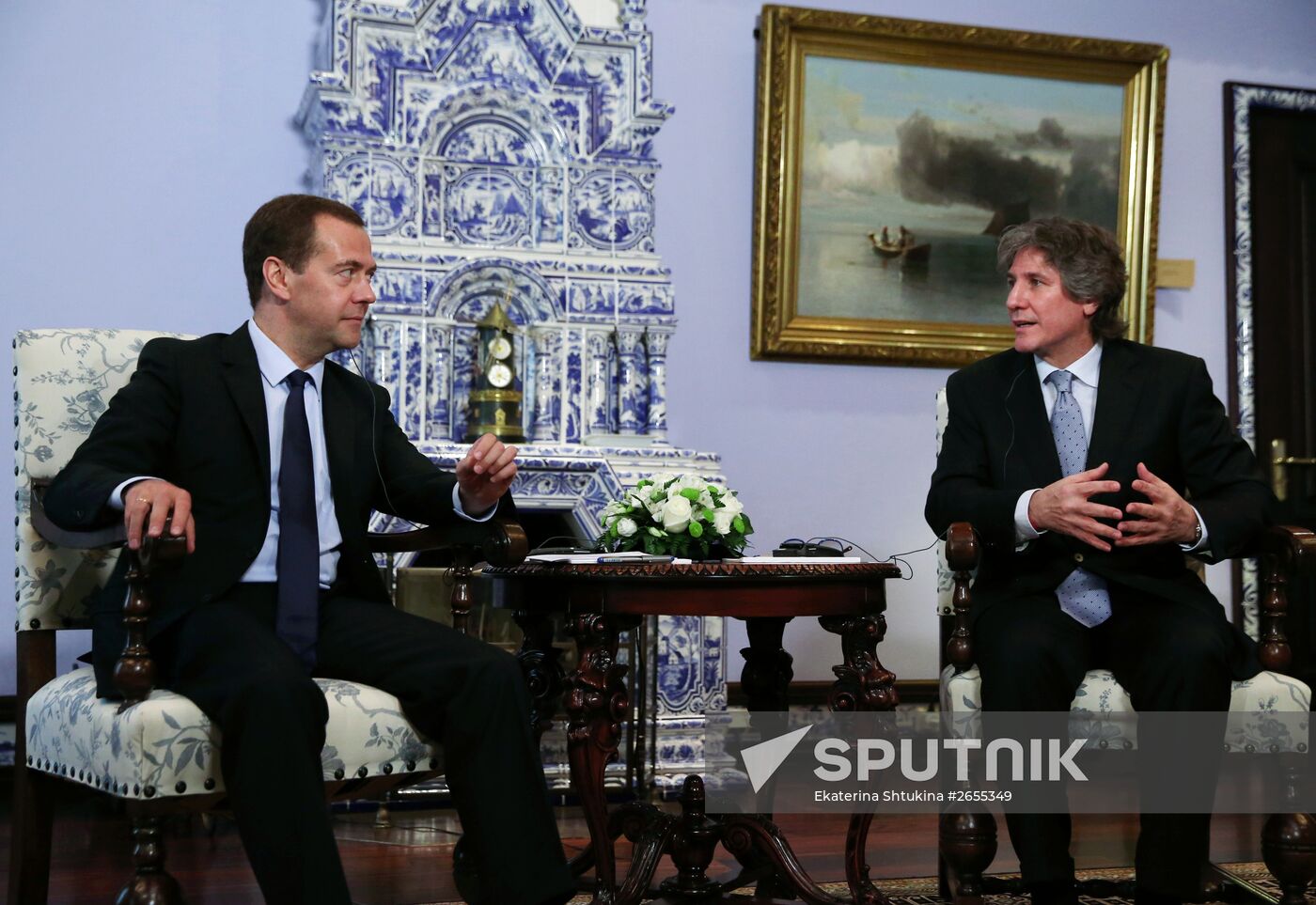 Russian Prime Minister Dmitry Medvedev meets with Argetine Vice-President Amado Boudou