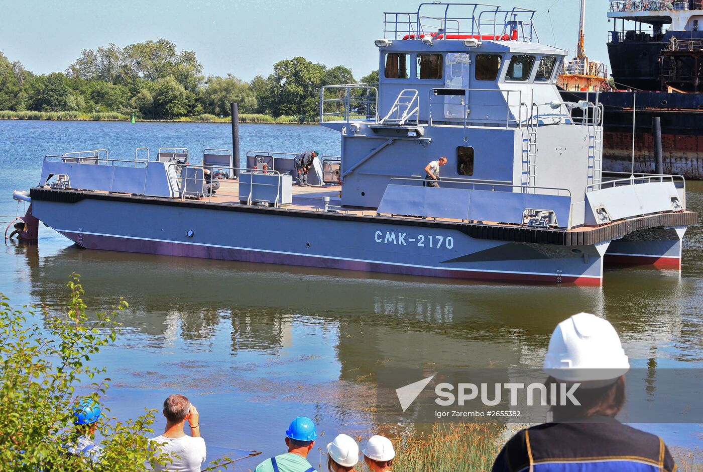 Launching motor boat for rescue team of Baltic Fleet