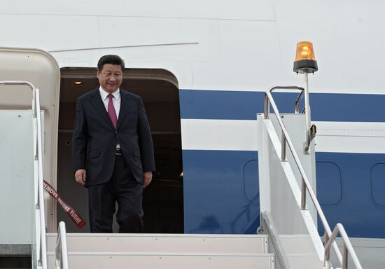 President of the People’s Republic of China Xi Jinping arrives in Ufa