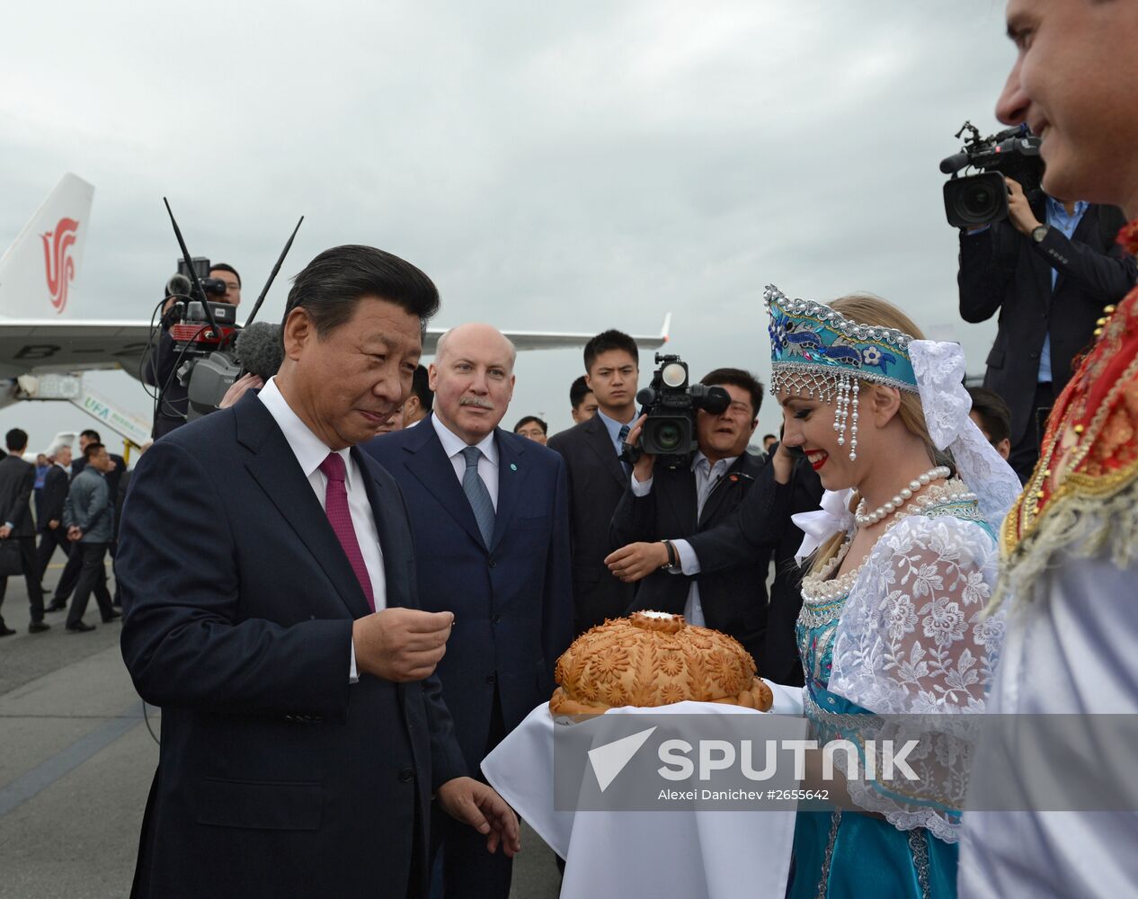 President of the People’s Republic of China Xi Jinping arrives in Ufa