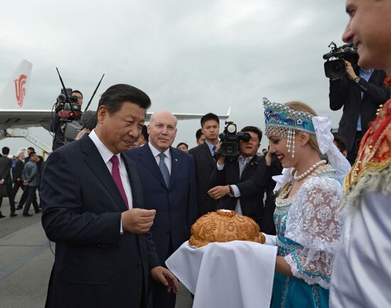 President of the People’s Republic of China Xi Jinping arrives in Ufa