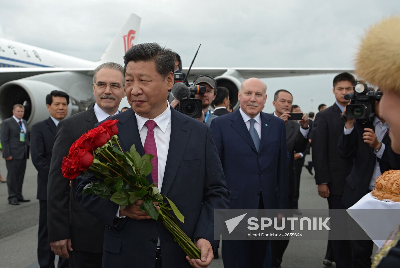 President of the People’s Republic of China Xi Jinping arrives in Ufa