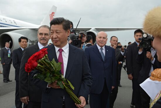 President of the People’s Republic of China Xi Jinping arrives in Ufa