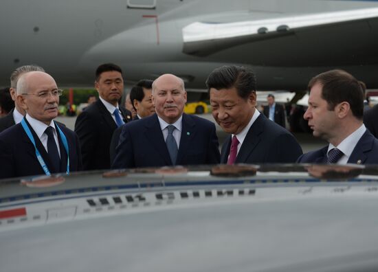 President of the People’s Republic of China Xi Jinping arrives in Ufa