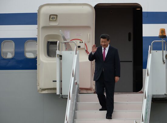 President of the People’s Republic of China Xi Jinping arrives in Ufa