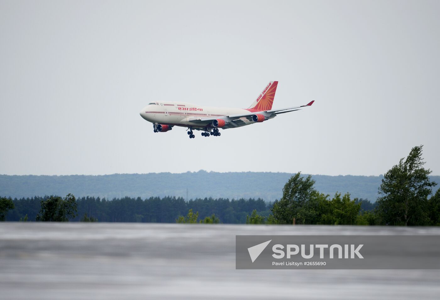 Prime Minister of the Republic of India Narendra Modi at the Ufa airport.
