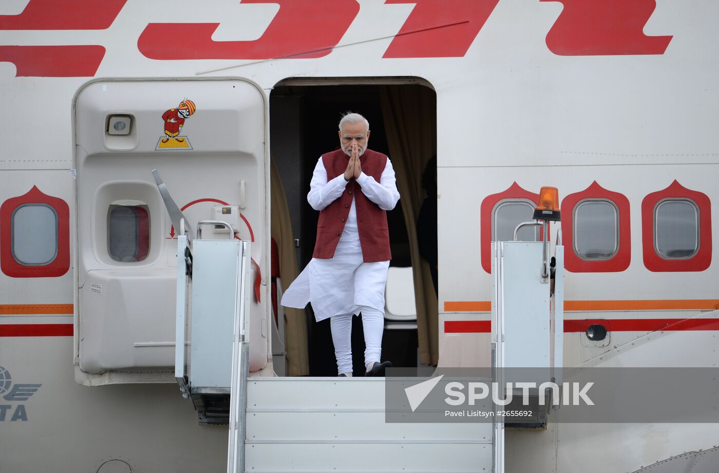 Prime Minister of the Republic of India Narendra Modi arrives in Ufa