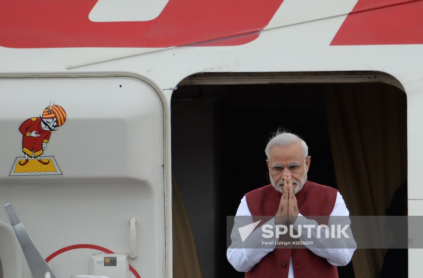 Prime Minister of the Republic of India Narendra Modi arrives in Ufa