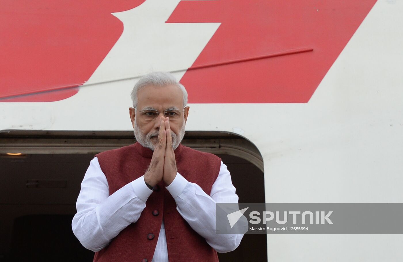 Prime Minister of the Republic of India Narendra Modi arrives in Ufa