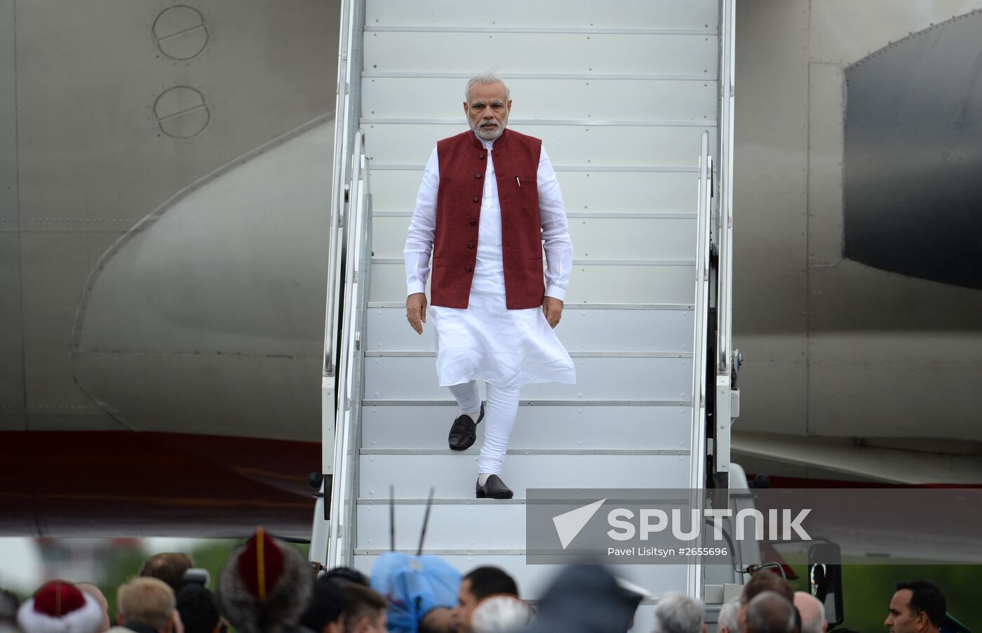 Prime Minister of the Republic of India Narendra Modi arrives in Ufa