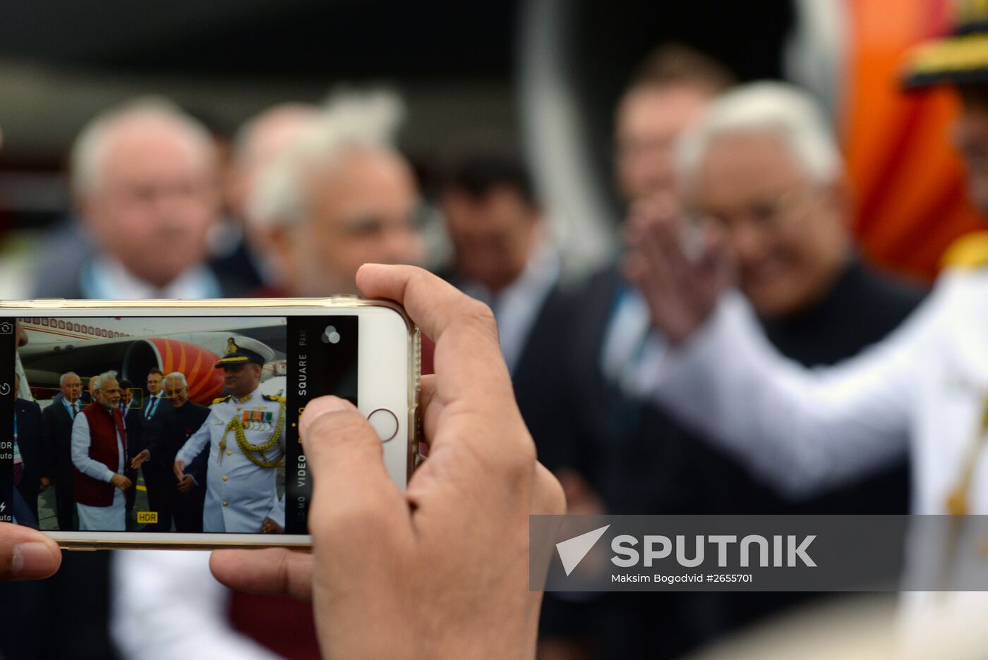 Prime Minister of the Republic of India Narendra Modi arrives in Ufa