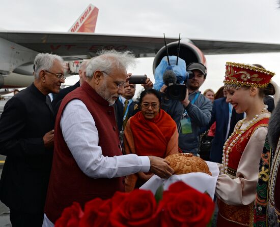 Prime Minister of the Republic of India Narendra Modi arrives in Ufa