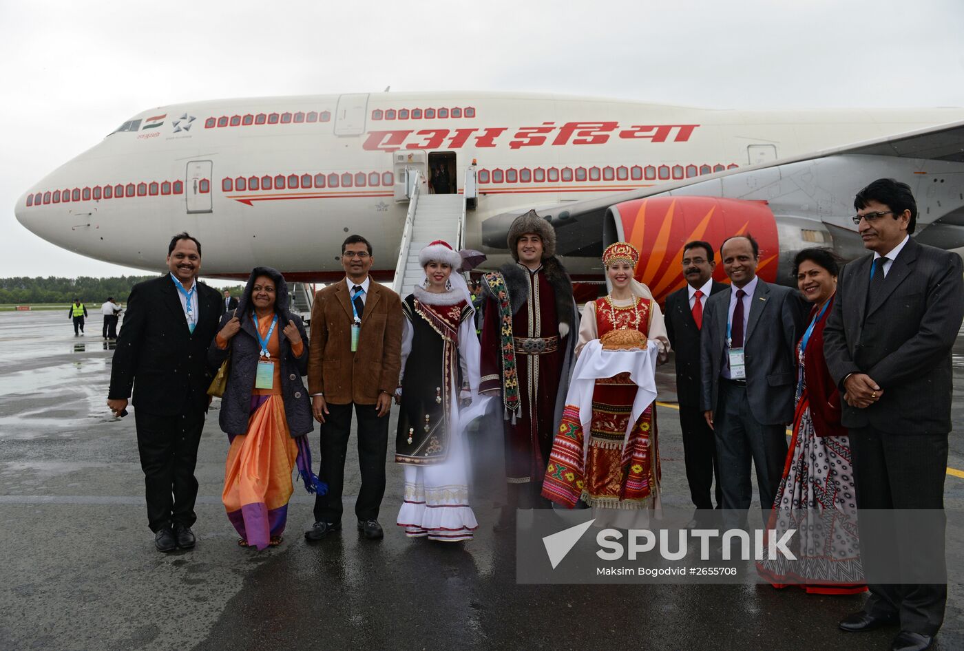 Prime Minister of the Republic of India Narendra Modi arrives in Ufa