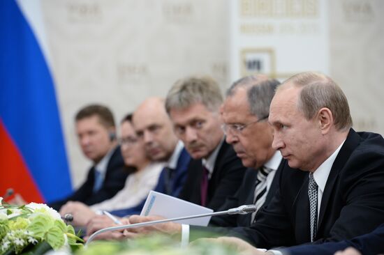 President of Russia Vladimir Putin meets with President of China Xi Jinping