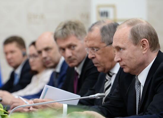 President of the Russian Federation Vladimir Putin meets with President of the People’s Republic of China Xi Jinping