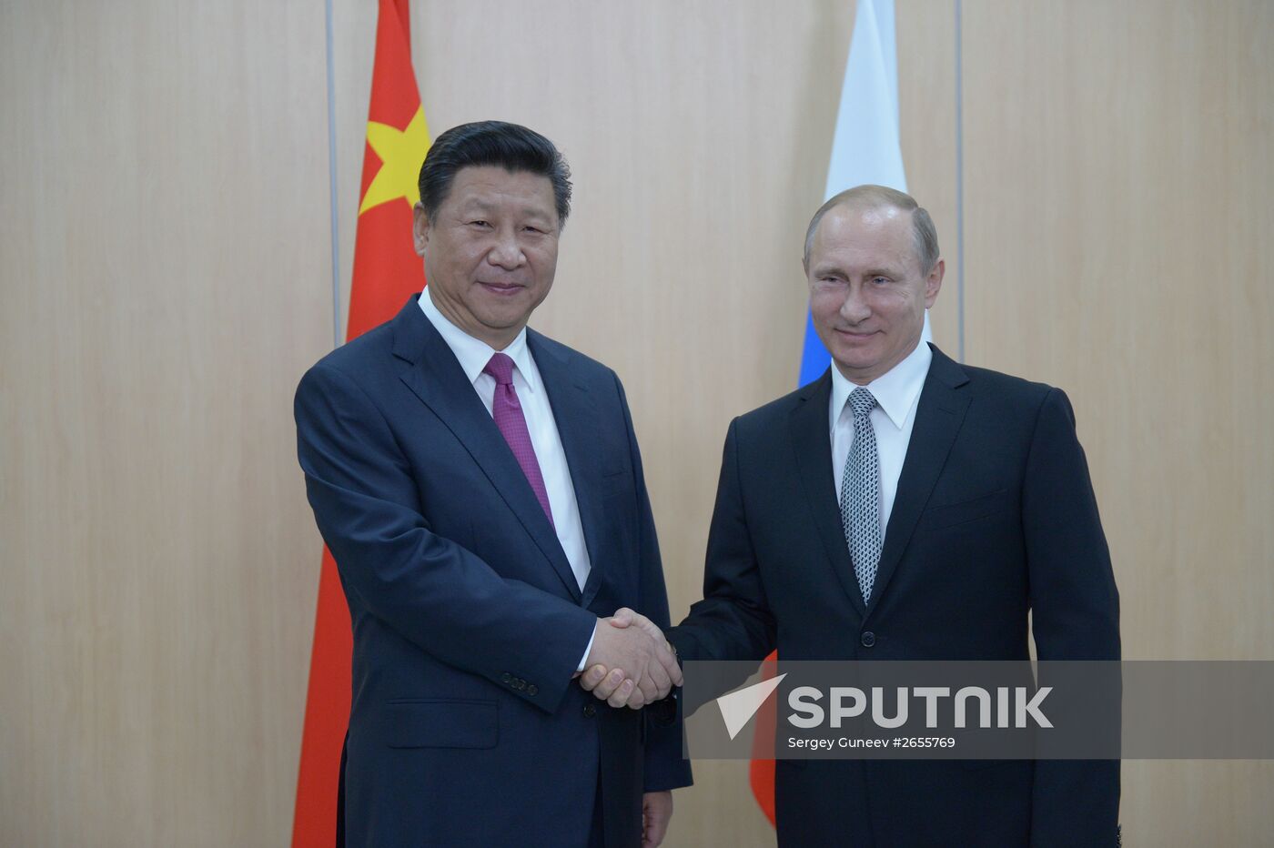 President of Russia Vladimir Putin meets with President of China Xi Jinping