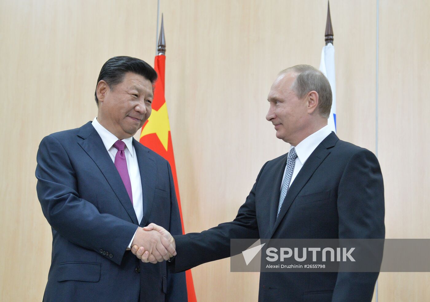 President of Russia Vladimir Putin meets with President of China Xi Jinping