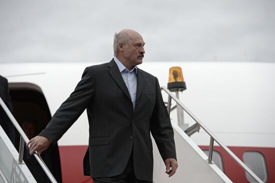 President of the Republic of Belarus Alexander Lukashenko arrives in Ufa