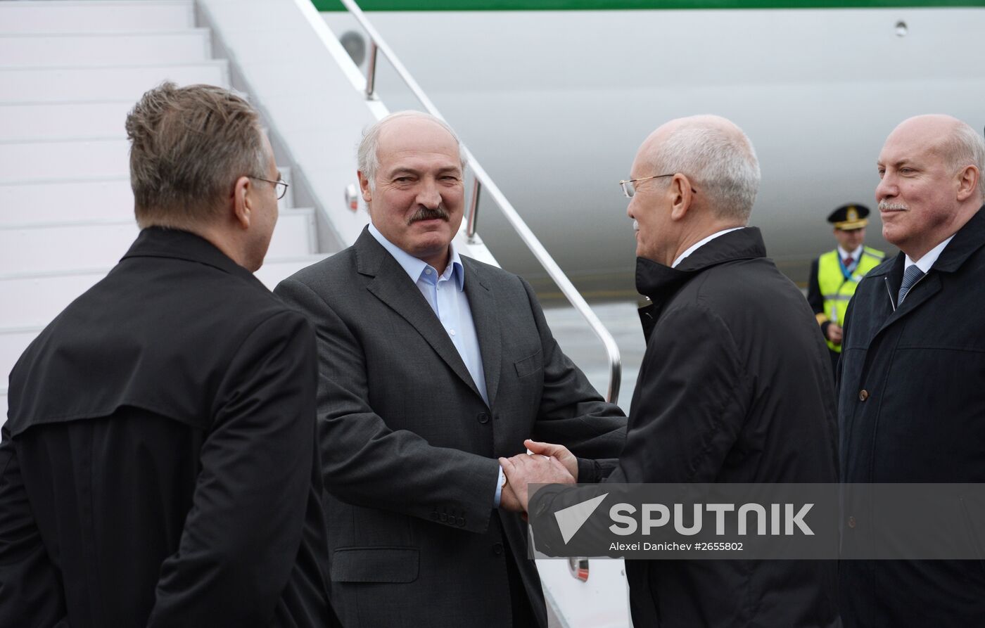 President of the Republic of Belarus Alexander Lukashenko arrives in Ufa