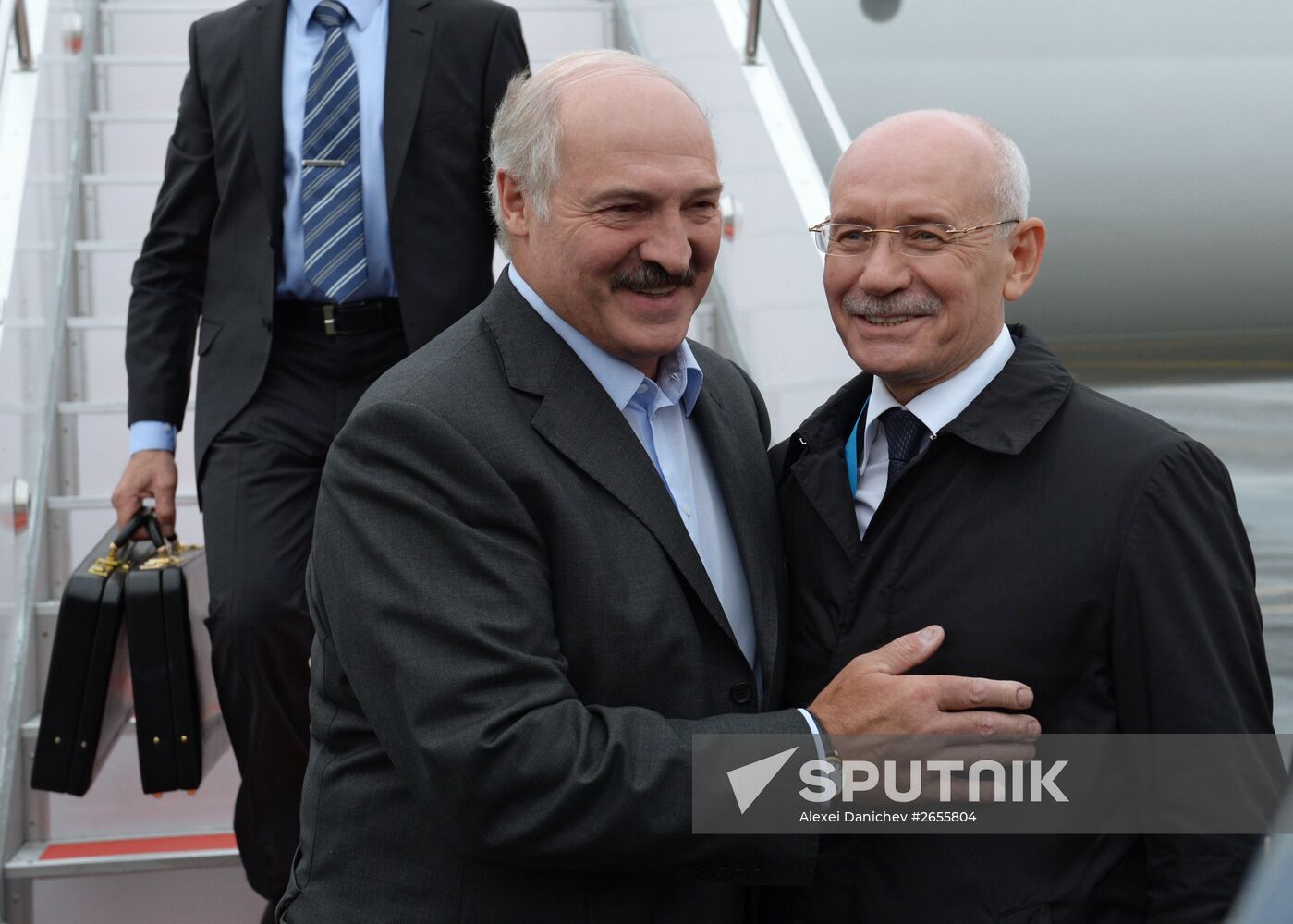 President of the Republic of Belarus Alexander Lukashenko arrives in Ufa