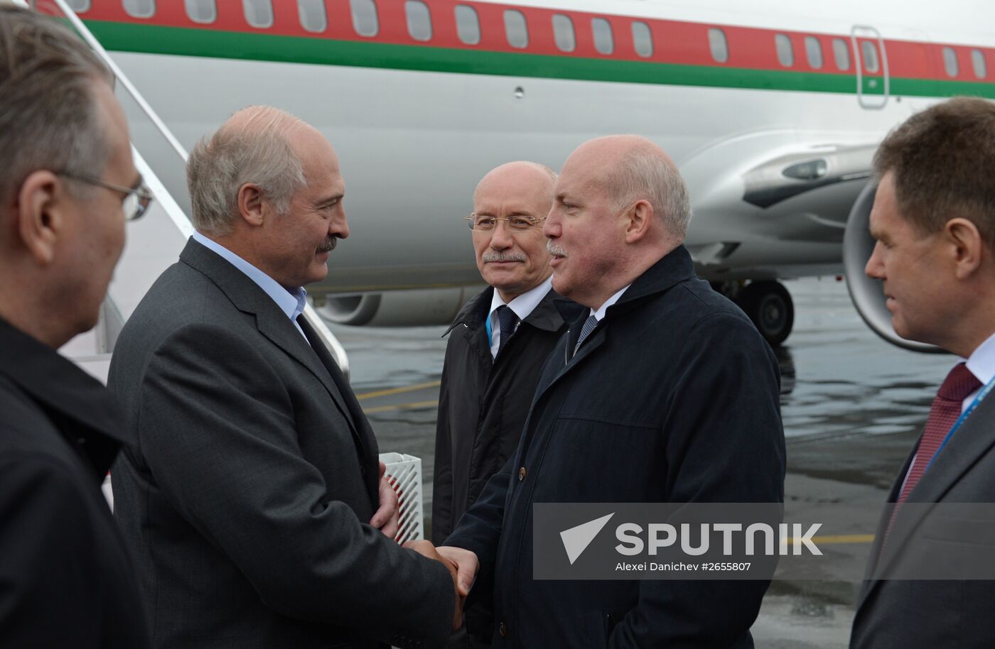 President of the Republic of Belarus Alexander Lukashenko arrives in Ufa