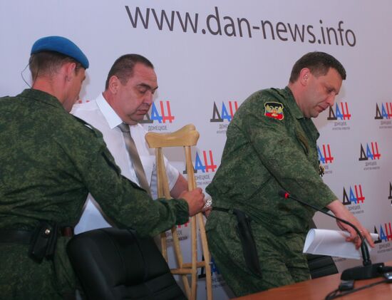 Joint briefing of DPR Head Alexander Zakharchenko and LPR Head Igor Plotnitsky