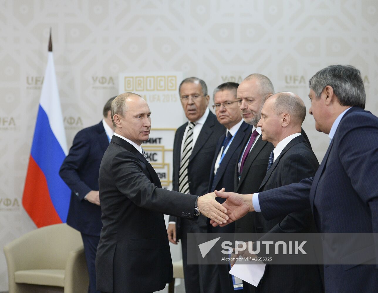 President of the Russian Federation Vladimir Putin meets with Prime Minister of India Narendra Modi