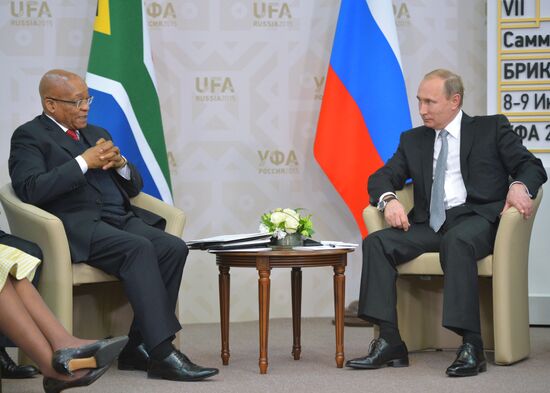 President of the Russian Federation Vladimir Putin meets with President of South Africa Jacob Zuma