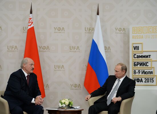 President of Russia Vladimir Putin meets with President of the Republic of Belarus Alexander Lukashenko