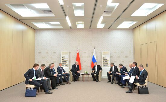 President of the Russian Federation Vladimir Putin meets with President of the Republic of Belarus Alexander Lukashenko