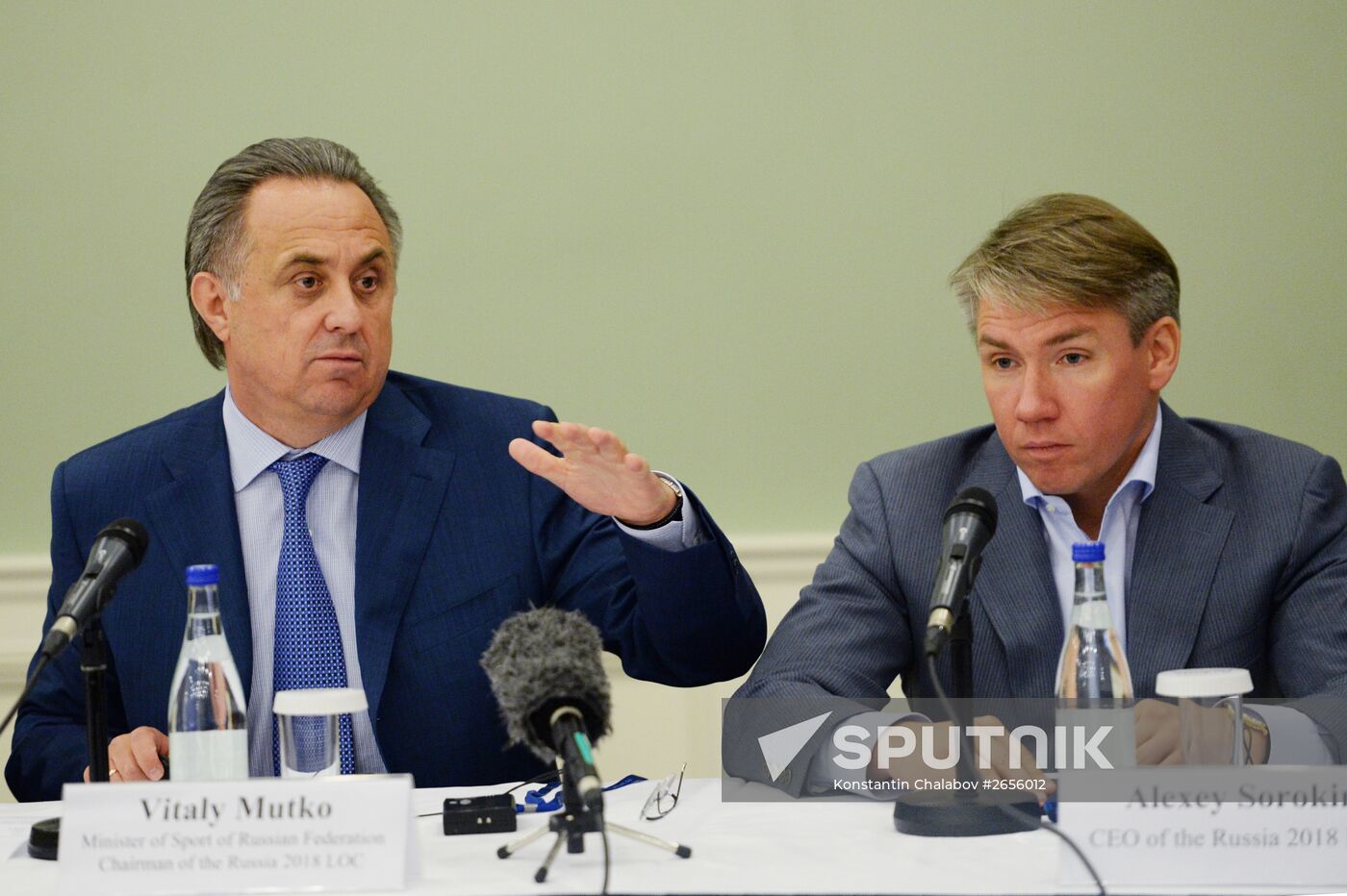 Press briefing by Vitaly Mutko and Alexei Sorokin in Moscow