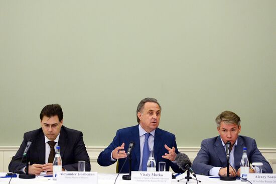 Press briefing by Vitaly Mutko and Alexei Sorokin in Moscow