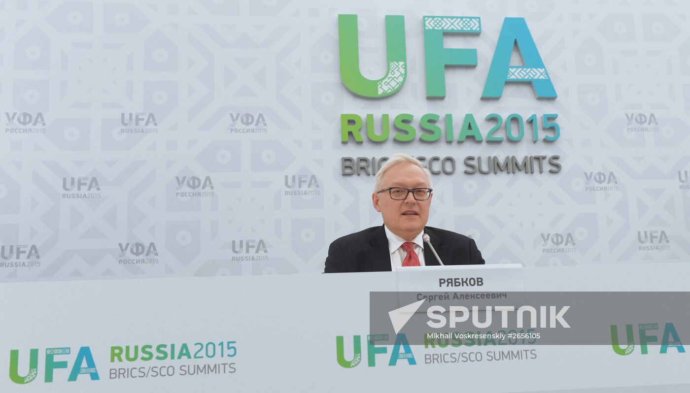 Press briefing by Sergei Ryabkov, Deputy Minister of Foreign Affairs of the Russian Federation, Russia's BRICS Sherpa
