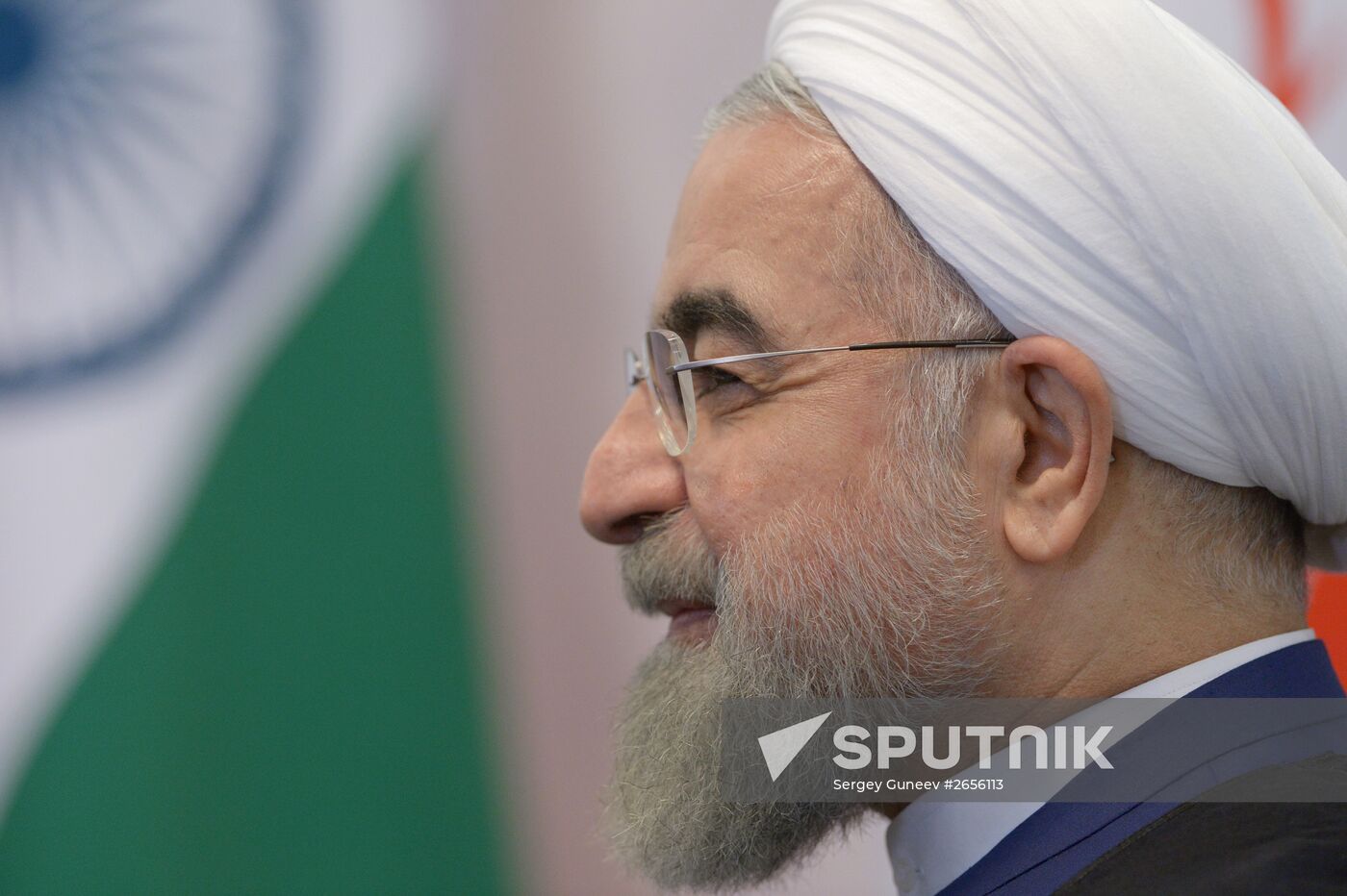 President of the Islamic Republic of Iran Hassan Rouhani meets with Prime Minister of the Republic of India Narendra Modi