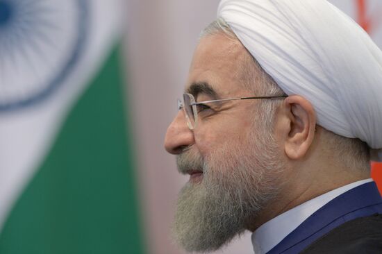 President of the Islamic Republic of Iran Hassan Rouhani meets with Prime Minister of the Republic of India Narendra Modi