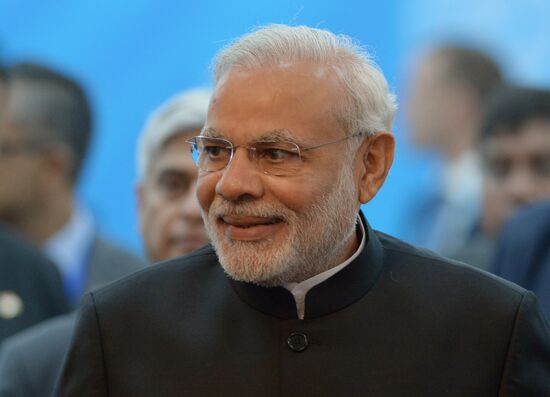 President of the Islamic Republic of Iran Hassan Rouhani meets with Prime Minister of the Republic of India Narendra Modi