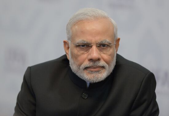 President of the Islamic Republic of Iran Hassan Rouhani meets with Prime Minister of the Republic of India Narendra Modi