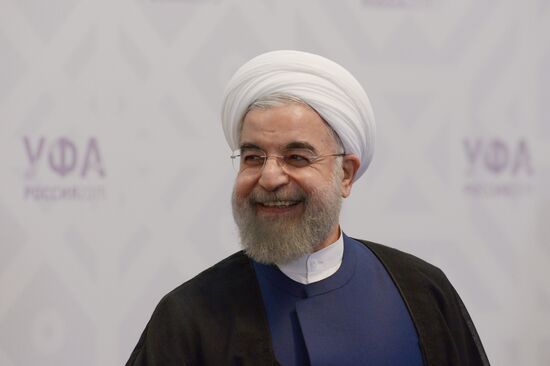 President of the Islamic Republic of Iran Hassan Rouhani meets with Prime Minister of the Republic of India Narendra Modi