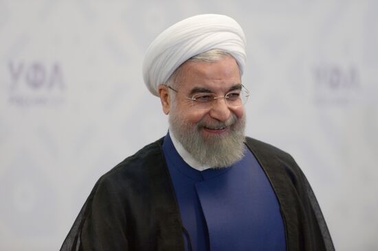 President of the Islamic Republic of Iran Hassan Rouhani meets with Prime Minister of the Republic of India Narendra Modi